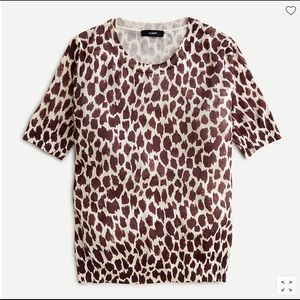 NWT J.Crew silk-blend sweater in giraffe print